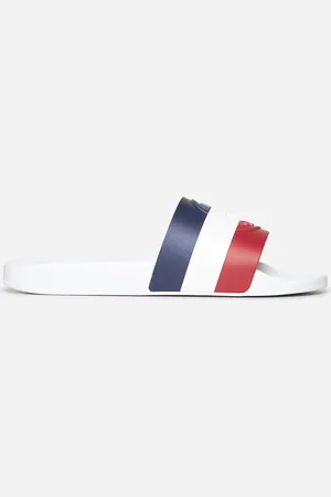 Moncler White rubber Basile sliders