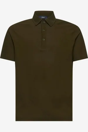 HERNO Green voile crepe jersey polo shirt