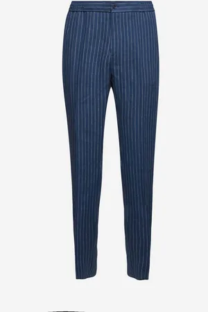 Etro Blue pinstripe linen trousers