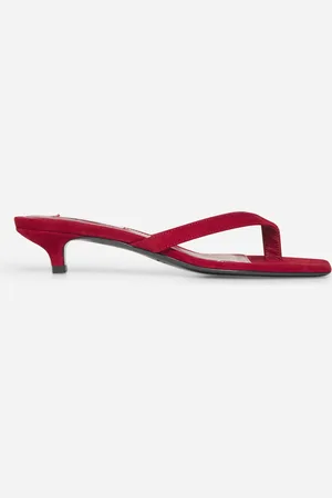Totême Red suede thong sandals