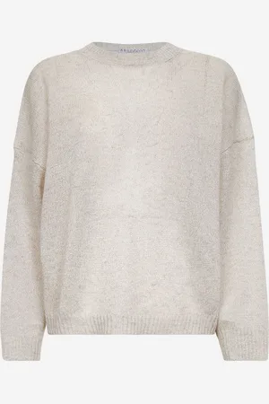 Brunello Cucinelli Beige lamé linen sweater