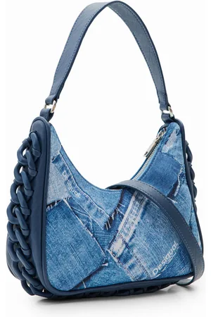 Desigual Large Denim Patchwork Bag in Blue