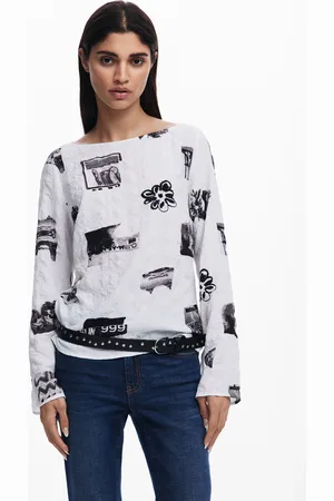 Desigual Textured blouse with bows