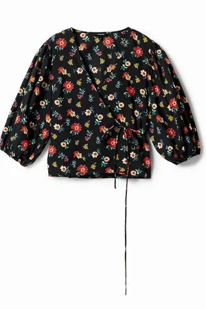 Desigual Floral wrap blouse