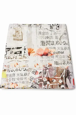 Desigual Newspaper print mini skirt