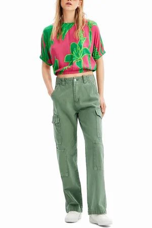 Desigual Short tropical puff-sleeve blouse