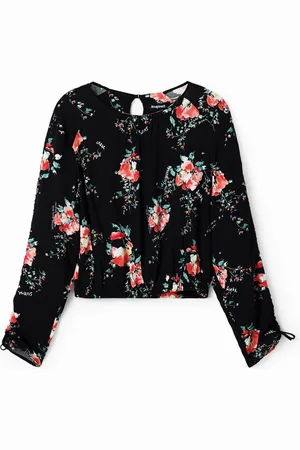 Desigual Adjustable-sleeve floral blouse