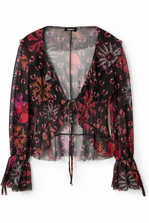 Desigual Ruffled tulle blouse