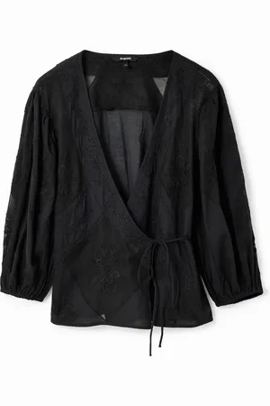 Desigual Embroidered wrap blouse