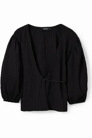 Desigual Textured wrap blouse