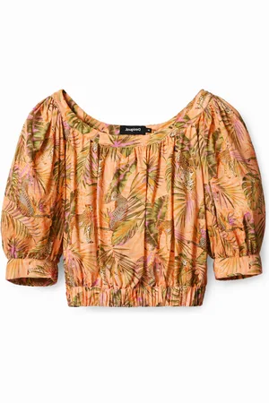 Desigual Tropical cropped blouse