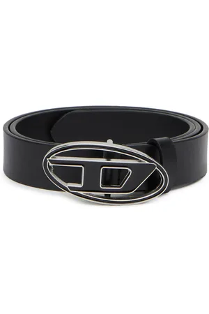 Diesel Leather belt with enamelled buckle Belts