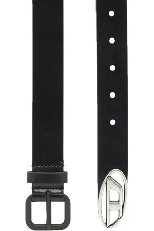 Diesel Leather belt with oval D logo Belts