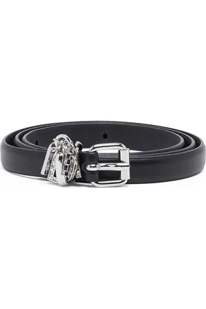 Diesel Leather belt with crystal logo charms Belts