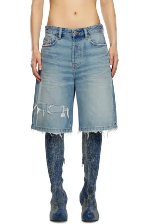 Diesel Shorts in ripped and repaired denim Shorts