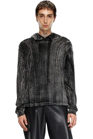 Diesel Hooded long sleeve T shirt in chenille T Shirts