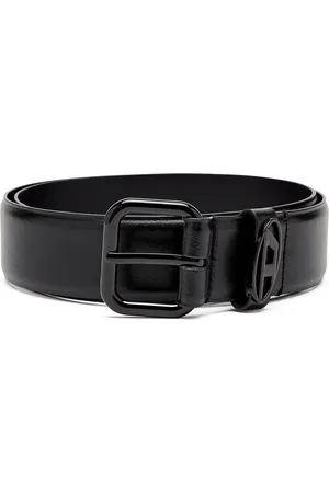 Diesel Logo plaque embellished leather belt Belts