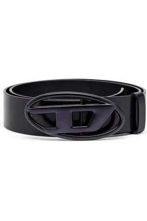 Diesel Leather belt with metallic Oval D buckle Belts