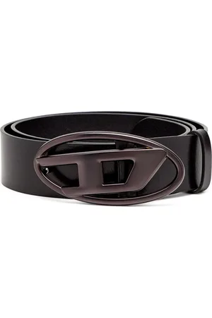 Diesel Leather belt with metallic Oval D buckle Belts