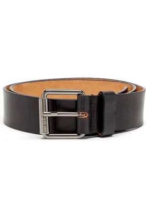 Diesel Leather belt with fifth pocket logo flag Belts