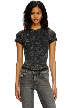 Diesel Marbled T shirt with ruffled trims T Shirts