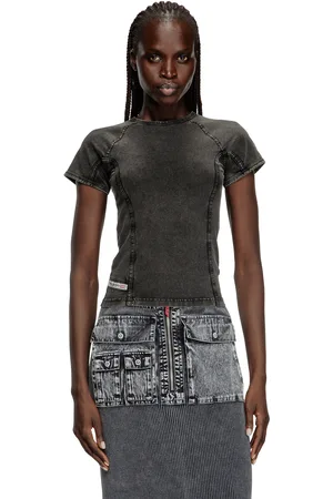 Diesel Denim effect top in stretch jersey T Shirts