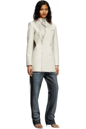 Diesel Short coat with shredded scarf fringing Jackets