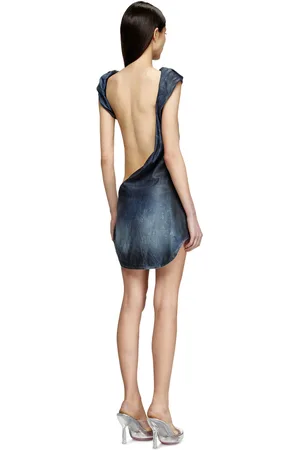 Diesel Dress in glossy coated Tencel denim Dresses
