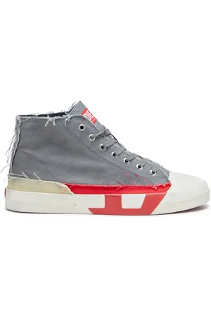 Diesel S D Verse Dirty effect high top canvas sneakers Sneakers