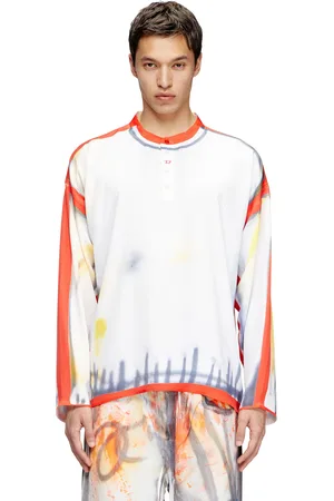 Diesel Henley top with graffiti print T Shirts