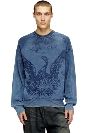 Diesel Indigo jumper with Phoenix logo Knitwear
