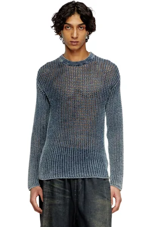 Diesel Mesh knit jumper in denim yarn Knitwear