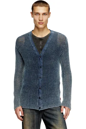 Diesel Mesh knit cardigan in denim yarn Knitwear