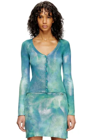Diesel Cardigan in metallic solarised knit Knitwear