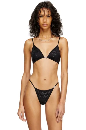Diesel Microfibre triangle bra with crystals Bras