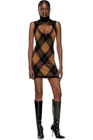 Diesel Wool dress with argyle pattern Dresses