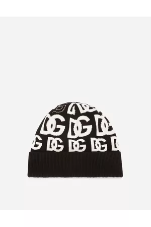 Dolce & Gabbana Hats - Hats and Gloves - Knit cashmere jacquard hat with DG logo male OneSize