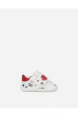 Dolce & Gabbana Sneakers - Newborn Girls' Shoes (16-20) - Nappa leather newborn sneakers with poppy print female 16