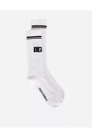 Dolce & Gabbana Socks - Socks - Stretch cotton socks with jacquard DG logo male L
