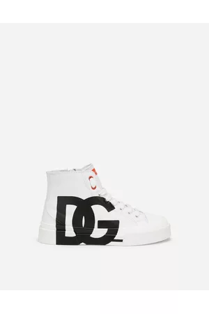 Dolce & Gabbana Designer Hi-Tops - Shoes (24-38) - Calfskin Portofino high-top sneakers with DG logo female 24