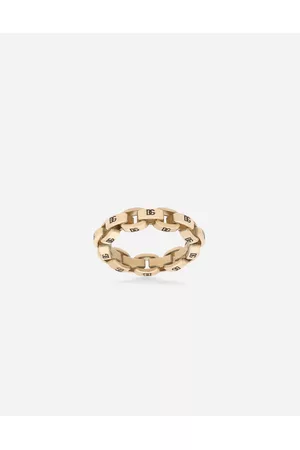 Dolce & Gabbana Rings - Bijoux - Chain ring with DG logos male 58