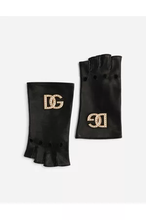 Dolce & Gabbana Hats - Hats and Gloves - Nappa leather gloves with DG logo and pearls female 6/2