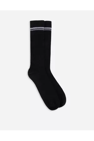 Dolce & Gabbana Socks - Socks - Stretch cotton socks with jacquard DG logo male L