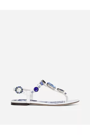 Dolce & Gabbana Thong Sandals - Collection - Patent leather thong sandals with embroidery female 35