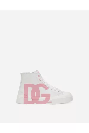 Dolce & Gabbana Designer Hi-Tops - Shoes (24-38) - Calfskin Portofino high-top sneakers with DG logo female 25