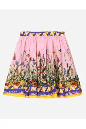 Dolce & Gabbana Printed Skirts - Trousers and Skirts - Rabbit-print poplin midi skirt female 2 years