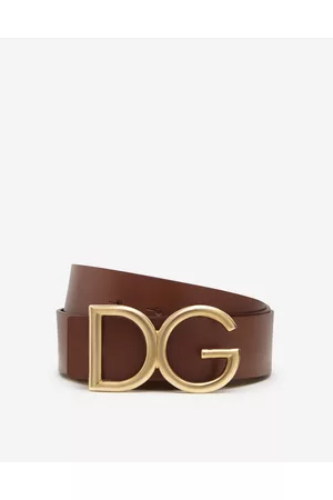 Dolce & Gabbana Belts - Belts - Leather belt with DG logo male 90