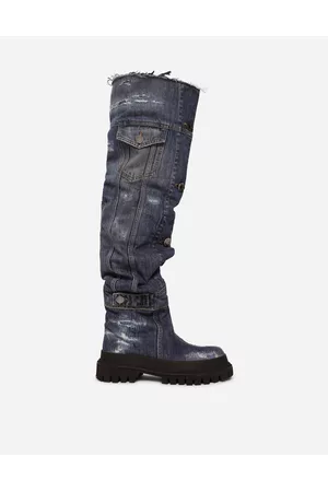 Dolce & Gabbana Outdoor Shoes - Boots - Patchwork denim hi-trekking boots male 40