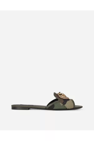 Dolce & Gabbana Sandals - Slides and Mules - Devotion sliders in camouflage patchwork female 35