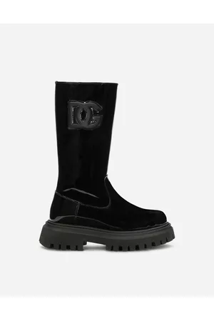 Dolce & Gabbana Boots - Shoes (24-38) - Patent leather boots with inlaid DG logo female 24